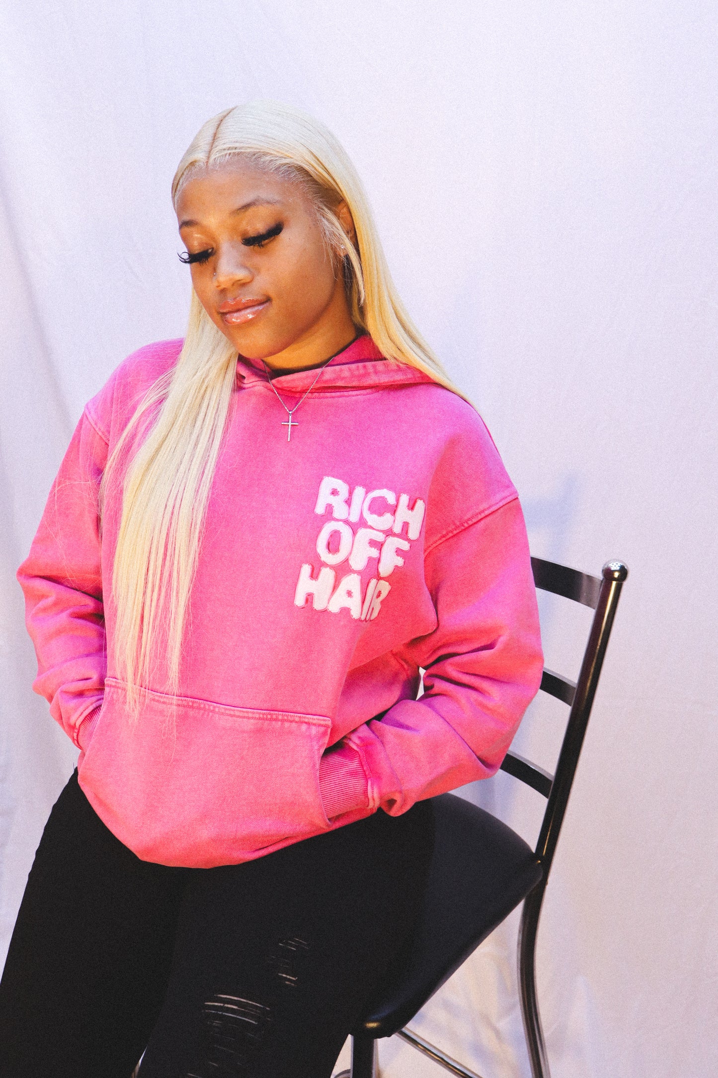 RICH OFF HAIR WASHED HOODIE