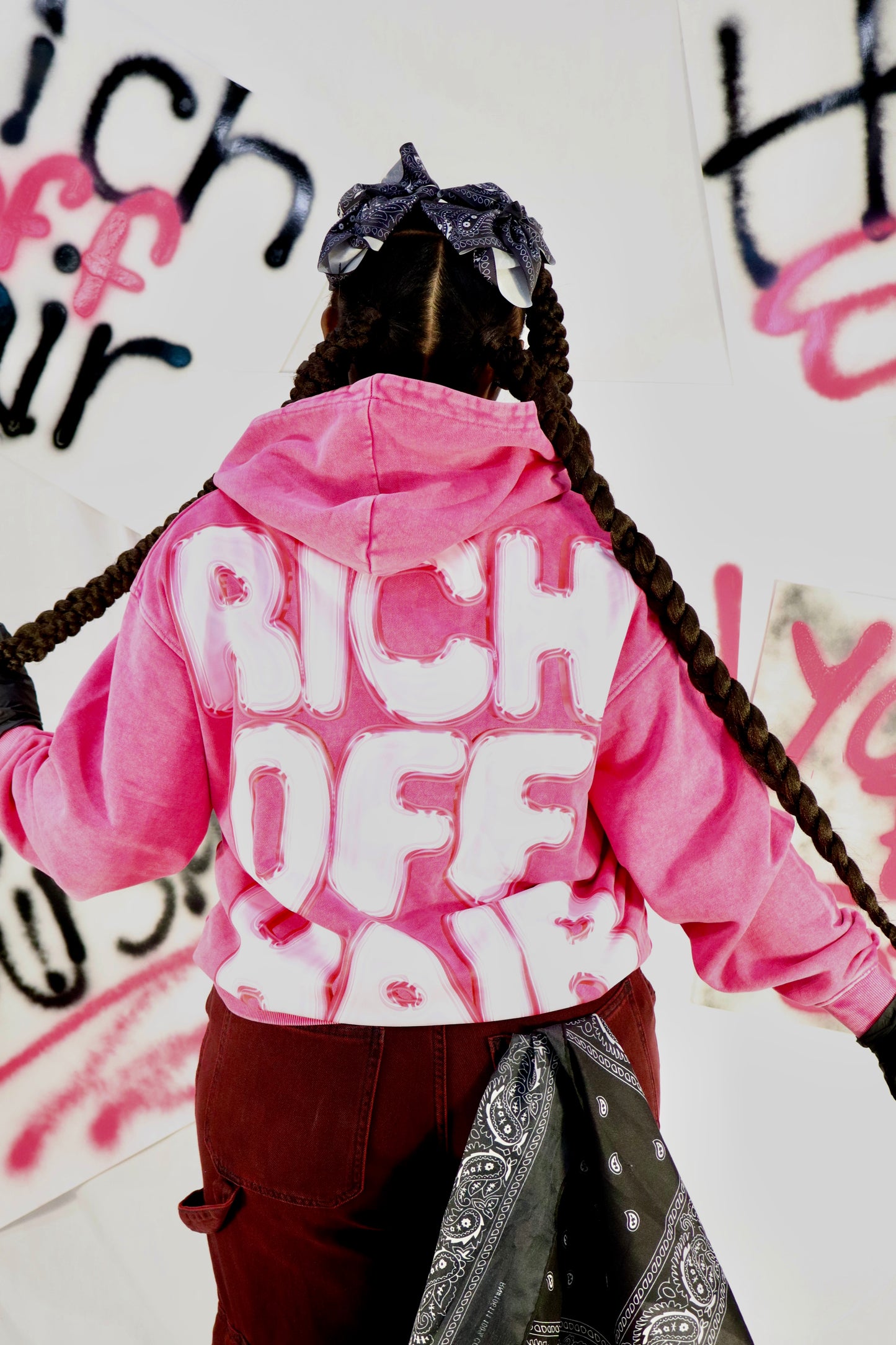 RICH OFF HAIR WASHED HOODIE